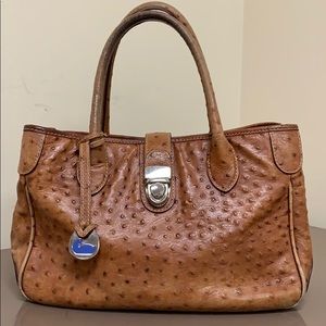 Pre-loved Dooney & Bourke tan Ostrich tote